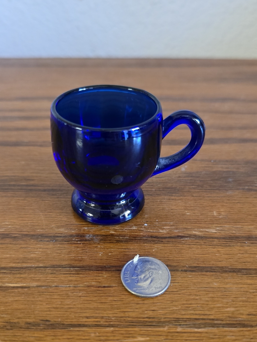Cobalt Blue Mini Glass Footed Cup Tote 12, Box 1